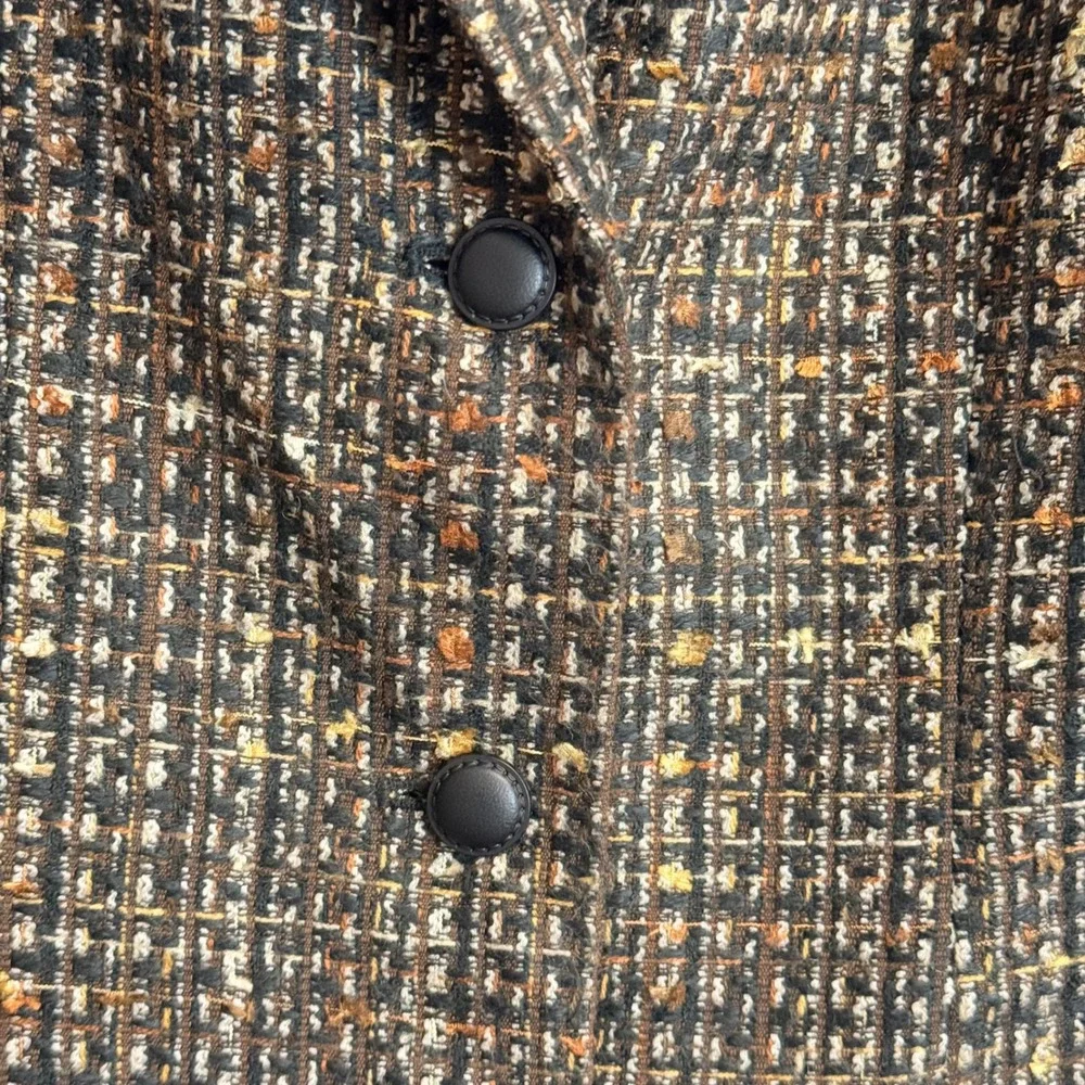 Le Suit Womens Brown Multi Tweed Skirt Suit Set Blazer Pencil Skirt Size 12